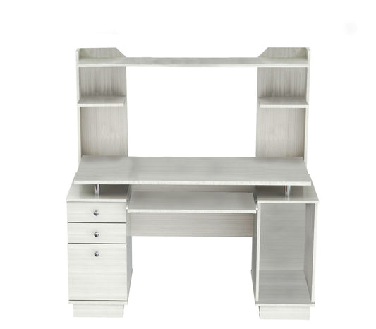 Bureau d'ordinateur blanc de 49 pouces avec trois tiroirs