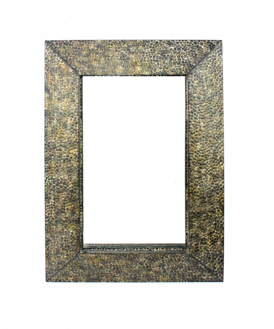 Miroir rectangulaire en métal avec accents en bronze