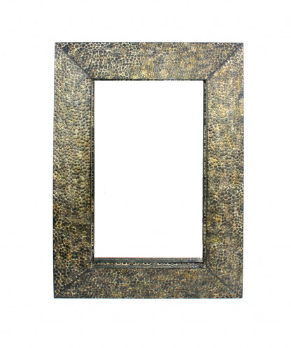 Miroir rectangulaire en métal avec accents en bronze