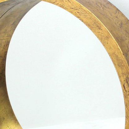 Miroir d'appoint rond encadré de bois doré de 36 po