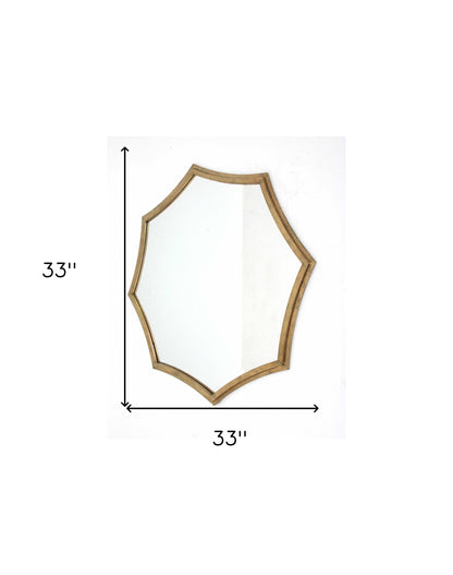 Miroir d'appoint octogonal doré de 33 po avec cadre en métal