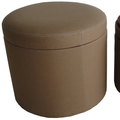 Rangement rond en similicuir beige de 1 po