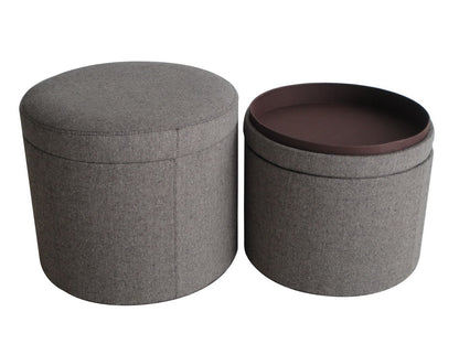 Rangement rond en similicuir gris de 1 po