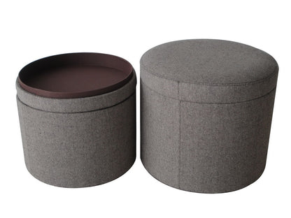 Rangement rond en similicuir gris de 1 po