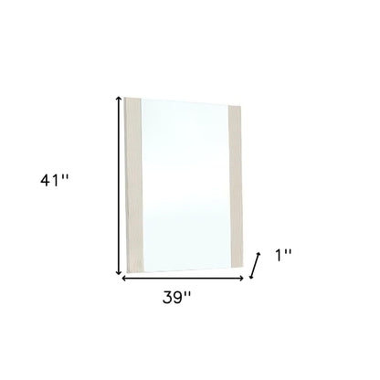 Miroir de commode encadré beige de 41 po