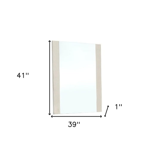 Miroir de commode encadré beige de 41 po