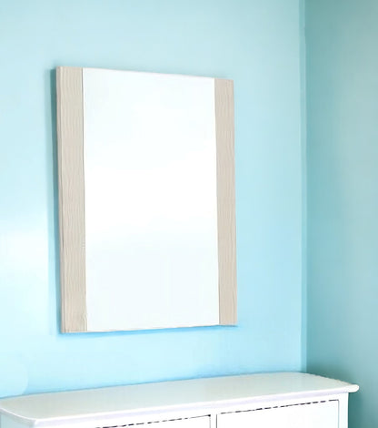 Miroir de commode encadré beige de 41 po