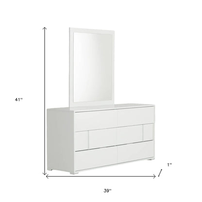 Miroir de commode encadré beige de 41 po