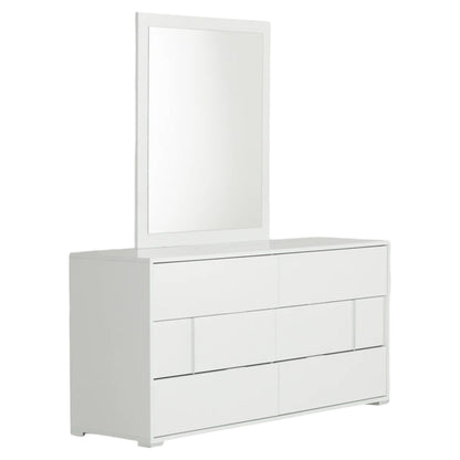 Miroir de commode encadré beige de 41 po