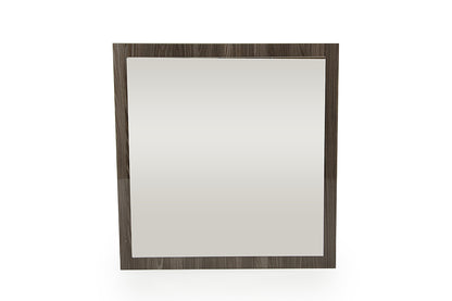 Miroir en verre et placage en MDF gris de 41 po