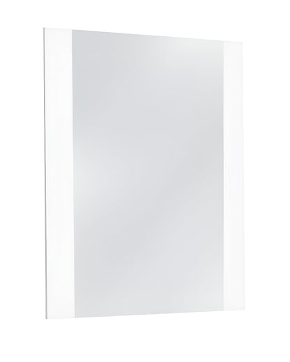 Miroir en acier et verre MDF blanc de 39 po