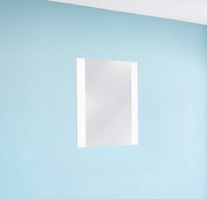 Miroir en acier et verre MDF blanc de 39 po