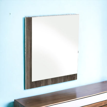 Miroir de commode avec cadre gris de 41 po