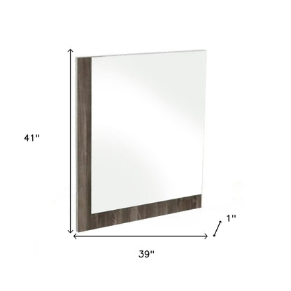 Miroir de commode avec cadre gris de 41 po