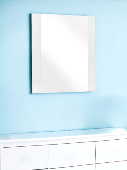 Miroir de commode avec cadre blanc de 41 po