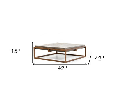 Table basse en béton et métal de 15 po