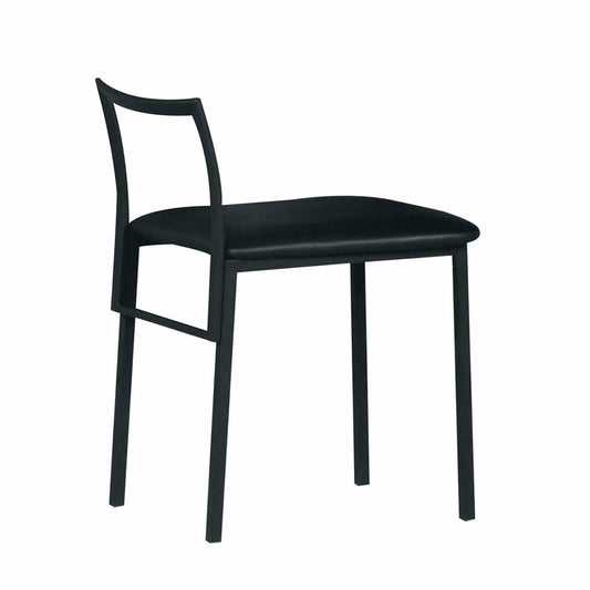 Chaise d'appoint en similicuir noir de 17 po