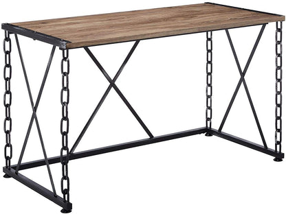 Bureau d'ordinateur marron et noir de 48 po