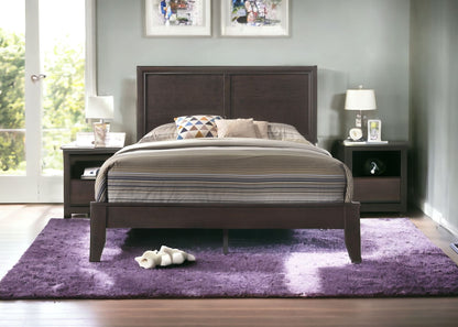 90" X 76" X 52" Espresso Rubber And Tropical Wood California King Bed