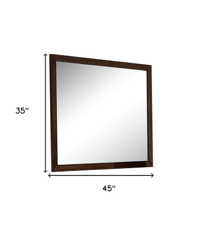 Miroir de courtoisie rectangulaire en bois expresso