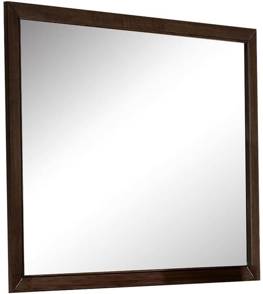 Miroir de courtoisie rectangulaire en bois expresso