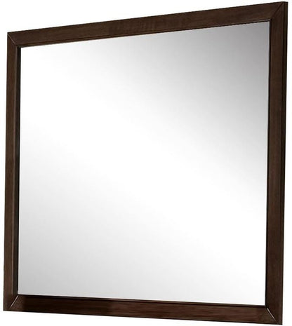 Miroir de courtoisie rectangulaire en bois expresso