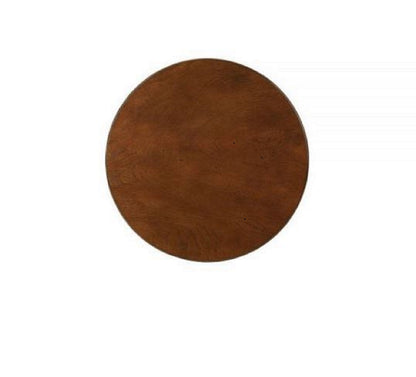 24" Brown Solid Wood Round End Table With Shelf