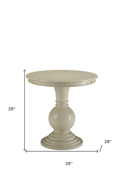 26" Brown Solid Wood Round End Table