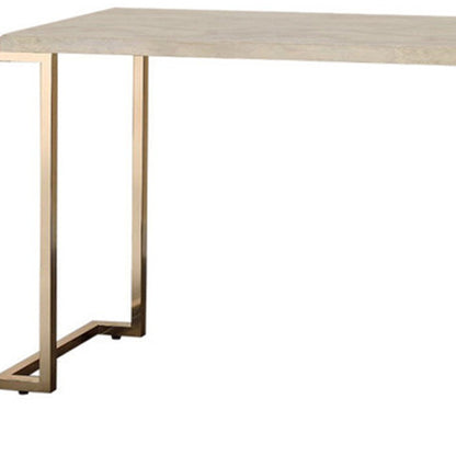 Table basse en faux marbre et fer blanc et doré de 44 po