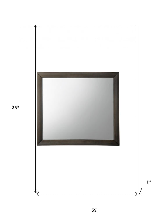 Miroir d'appoint encadré en chêne gris de 35 po