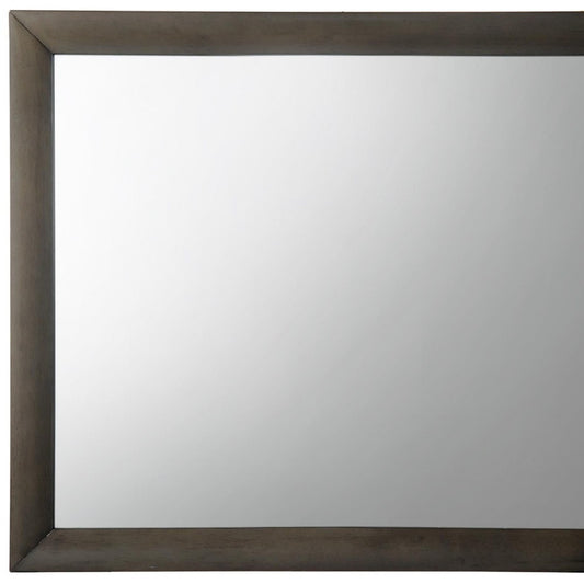 Miroir d'appoint encadré en chêne gris de 35 po