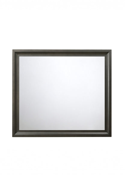 Miroir d'appoint encadré gris de 35 po