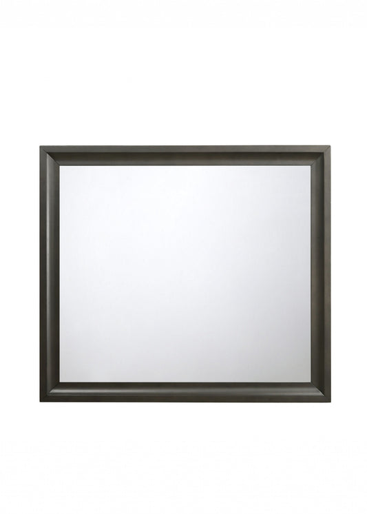 Miroir d'appoint encadré gris de 35 po