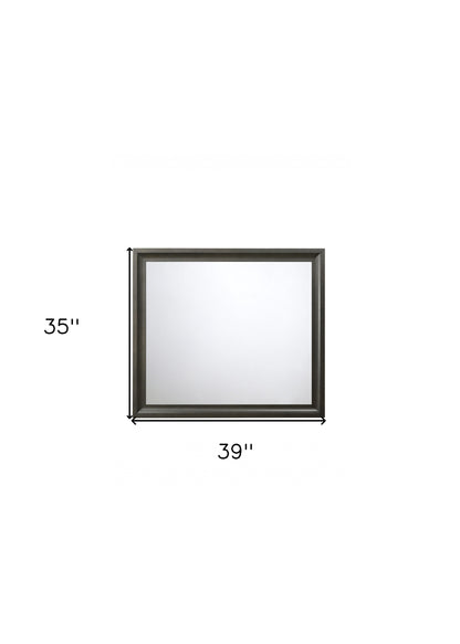 Miroir d'appoint encadré gris de 35 po