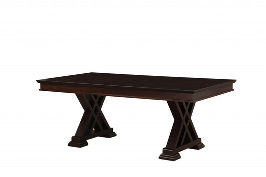 60" Espresso Solid Wood Pedestal Base Dining Table