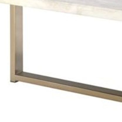 Table basse tubulaire en métal chromé et blanc 43" x 26" x 18"