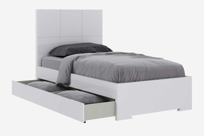 White Twin Bed Frame with Trundle