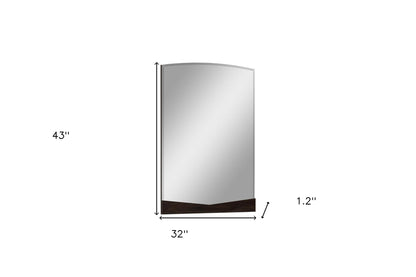 Miroir de commode brun foncé de 43 po