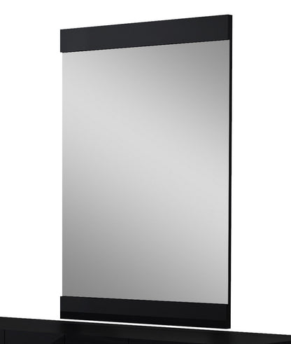 Miroir d'appoint avec cadre noir de 45 po