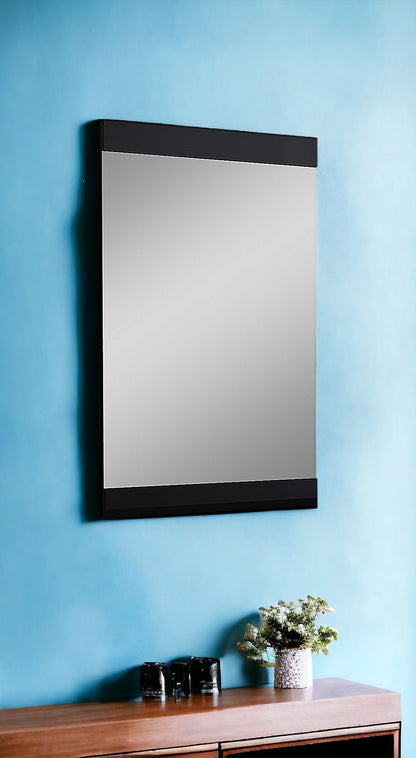 Miroir d'appoint avec cadre noir de 45 po