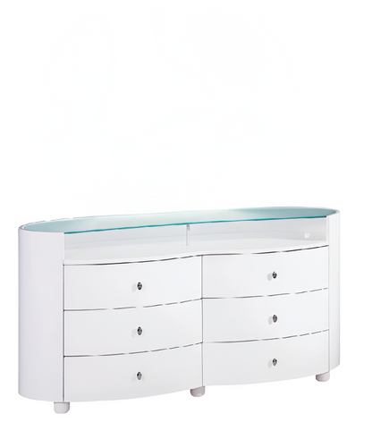 Commode sophistiquée de 31 po en blanc brillant