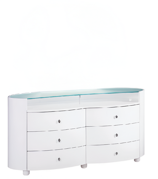 Commode sophistiquée de 31 po en blanc brillant