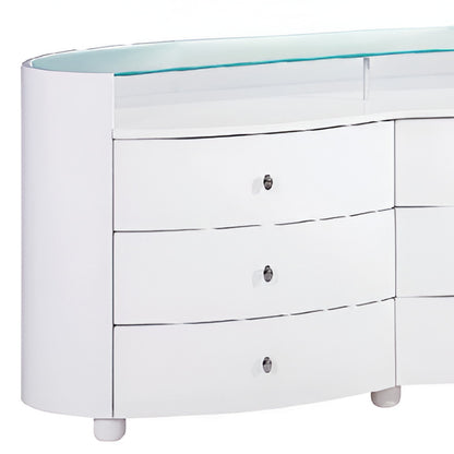 Commode sophistiquée de 31 po en blanc brillant