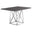 48" Taupe And Silver Metal Dining Table