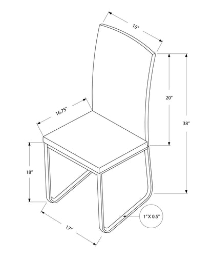 Ensemble de deux chaises de salle à manger rembourrées en similicuir noir