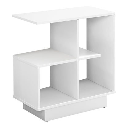 24" White Wood End Table With Four Shelves