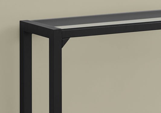 42" Clear and Black Glass Console Table