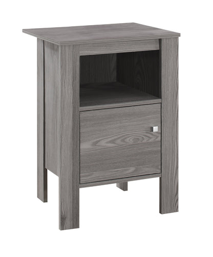 24" Gray Wood End Table With Shelf