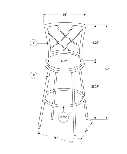 Ensemble de deux chaises de bar en métal gris et blanc de 28 po