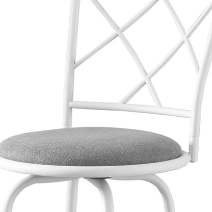 Ensemble de deux chaises de bar en métal gris et blanc de 28 po